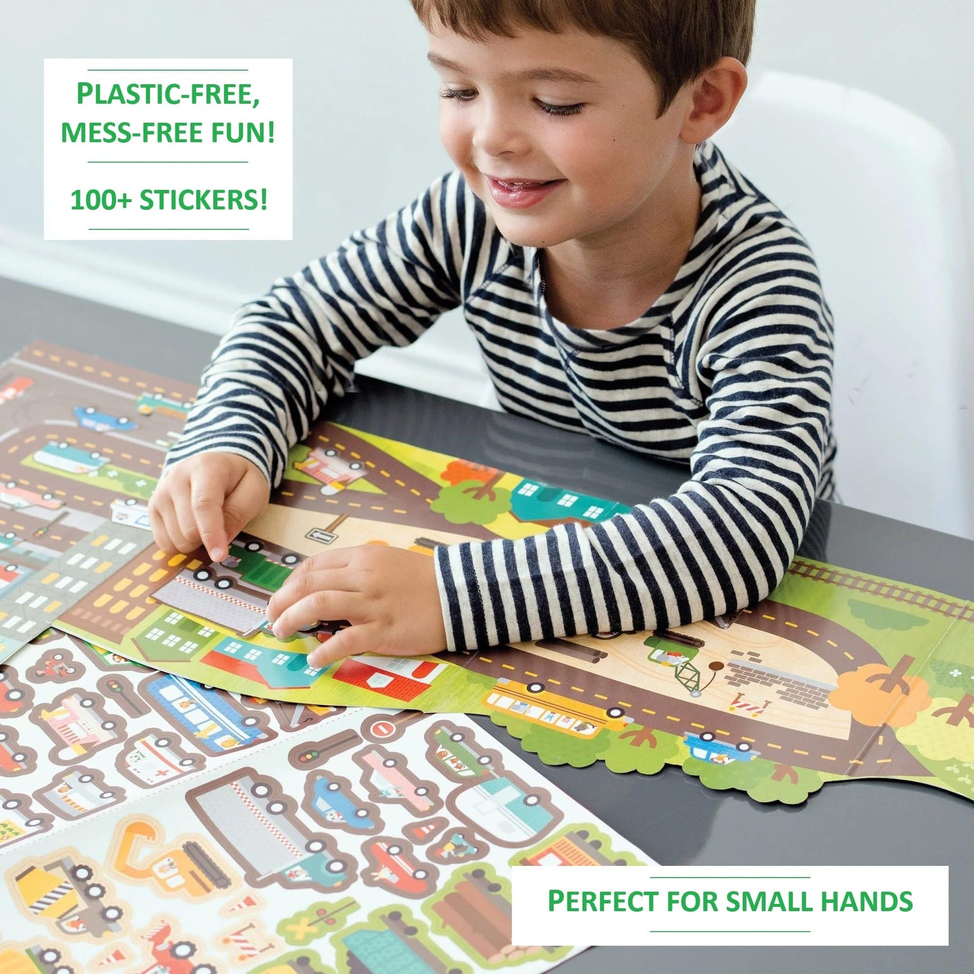 Petit Collage Sticker Activity Book, Once Upon A Time - Giant Fold Out Sticker Book for Kids, Includes Over 100 Reusable Stickers - Activity Book