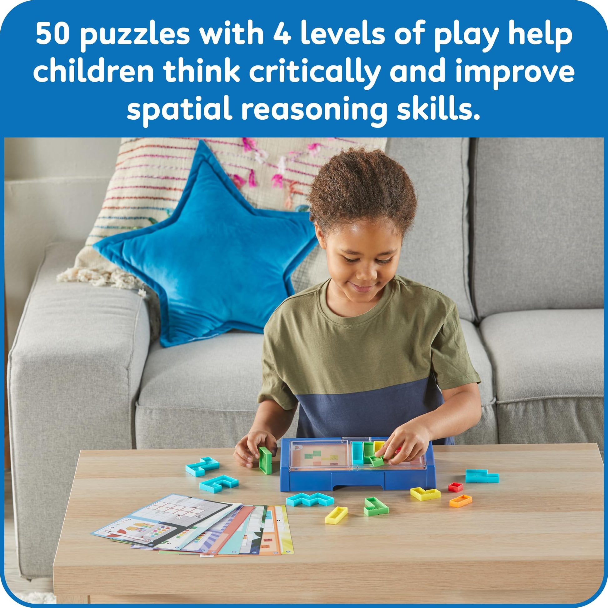 hand2mind Numberblocks Puzzle Solver, Brain Teasers, Logic Puzzles for Kids, Educational Games, Math Toys for Kids 3-5, Fidget Game, Preschool
