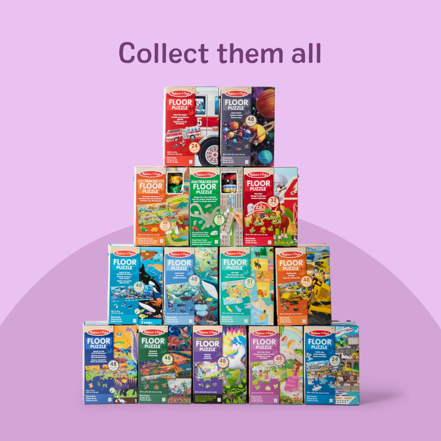 Melissa & Doug Glow-in-The-Dark Unicorn Jumbo Floor Puzzle, 48-Piece Jigsaw Puzzle with Hidden Details, Kids Puzzles for Girls & Boys Ages 4 and Up -
