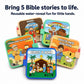 Reusable Bible Story Water Reveal Coloring Book Set for Kids (3 Books, 3 Water Pens) - Mess-Free Christian Activity Series with Noah’s Ark, Jonah