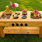 Noble Toys XL Cedar Outdoor Mud Kitchen Centered with Stovetop for Toddlers and Kids | Pretend Play Toddler Table | Sensory Table | Outside Playset |