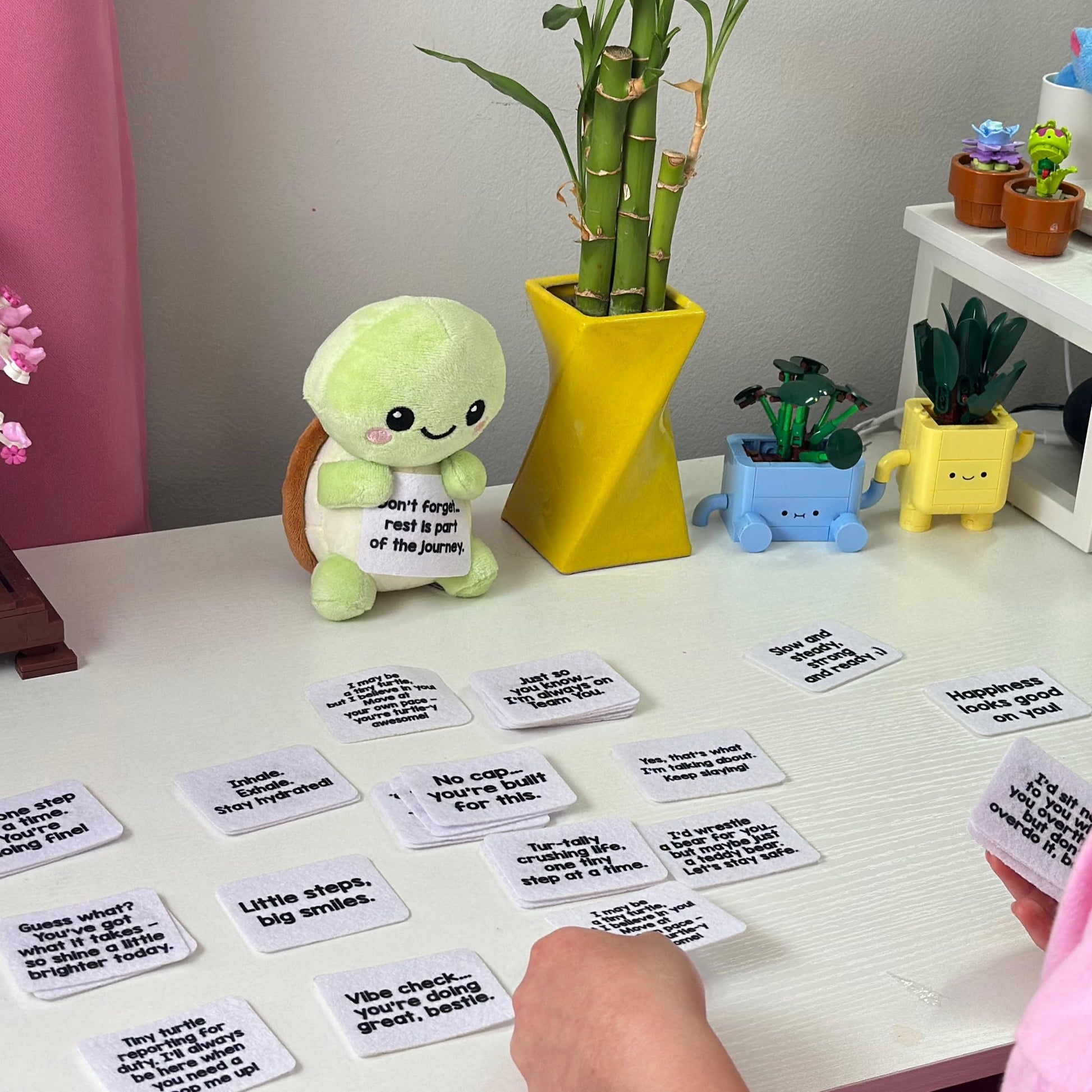 Puraesla Funny Turtle Plush, Positive Squishy Plushie Affirmation Animal with 30 Supportive Messages, Stress Relief Relaxing, Birthday Appreaciation