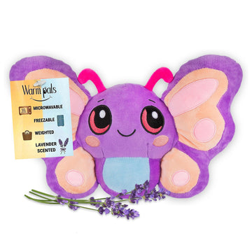 Bella Butterfly - Microwavable & Weighted Plush Stuffed Animal - Heated Plushie for Warmth - Cute, Soft, Cozy Toy for Adults & Children (Boys, Girls