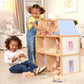 Melissa & Doug Wooden Multi-Level Dollhouse Wooden Multi-Story Pretend Play Dollhouse for Kids
