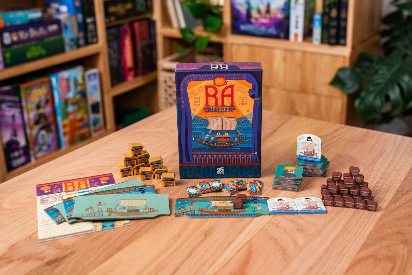 Ra: Traders Expansion - Expansion for Reiner Knizia’s Classic Auction Board Game by 25th Century Games | New Auction Tiles, Nile River Trade Mechanics