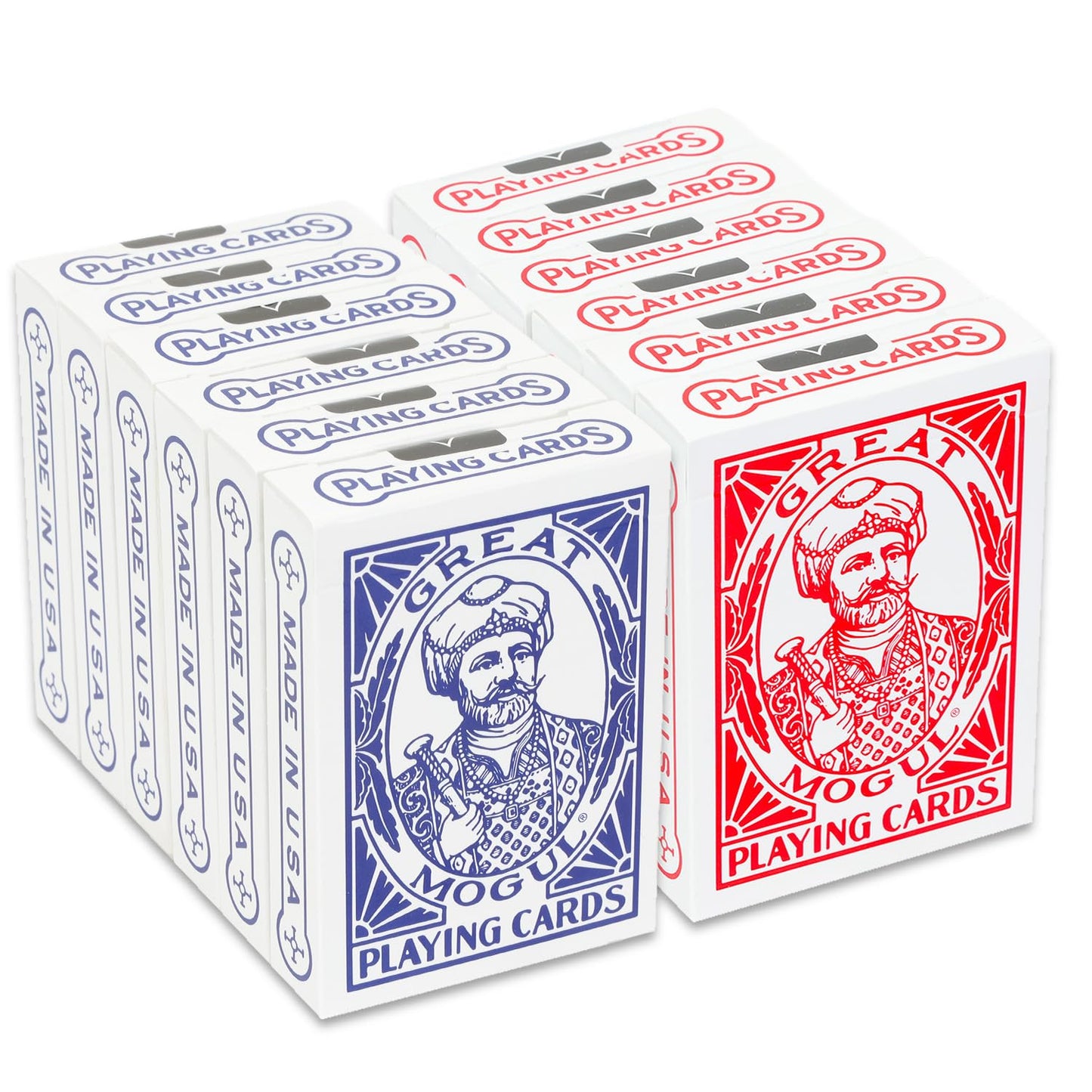 Bicycle Vintage Great Mogul Rider Back Playing Cards 12 Pack - Bundle with 12 Air Cushioned Playing Card Decks in Collectable Box Playing Cards Bulk