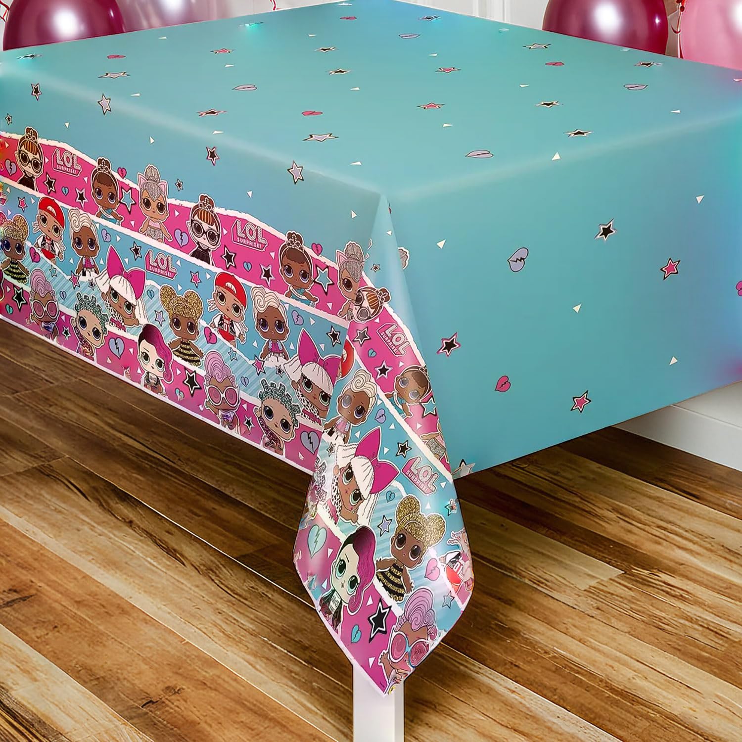 Multicolor LOL Surprise Rectangular Plastic Table Cover - 54"x84" (1 Count) | Durable & Easy-to-Clean, Perfect for Kids Birthday Parties & Special