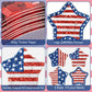 24 Pcs 4th of July Paper Plates - American Flag Patriotic Plate, Disposable Red White and Blue Star Shaped Dinner Dessert Plates Tableware for July