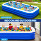 Extra Large Inflatable Pool for Adults, 145" x 74" x 22" Oversized Blow Up Family Swimming Pool, Durable Thickened Above Ground Pool for Backyard