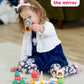 Jasey's Toy Chest Animal Friends Wooden Stacking Train | 16-Piece Train Set with 3 Interlocking Cars, 12 Colorful Double-Sided Animal Blocks |