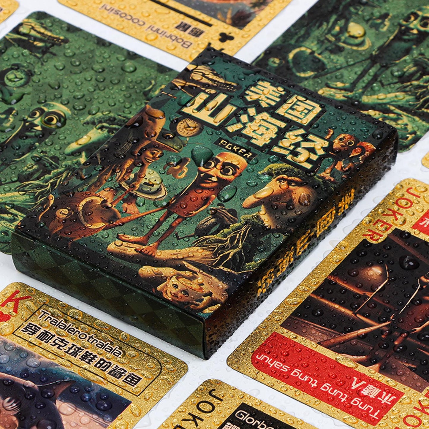 SNALXEWD Italian Brainrot Playing Cards Deck, 54 Cards PVC Waterproof Poker Cards with Meme-Style Artwork for Party Games, Travel and Casual Play