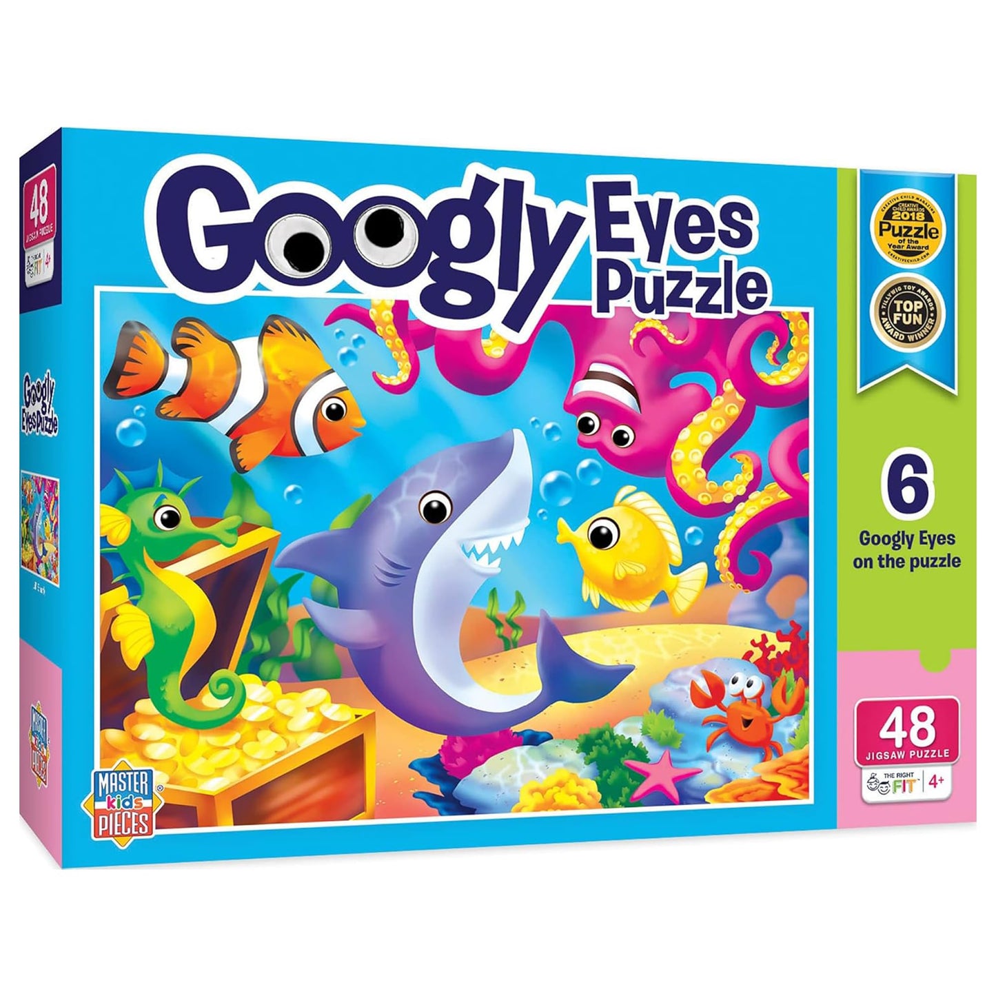 MasterPieces - 48 Piece Jigsaw Puzzle for Kids 4+ Years, Lil Shark with Googly Eyes, Educational and Fun Game, Gift Idea for Children, 19" x 14