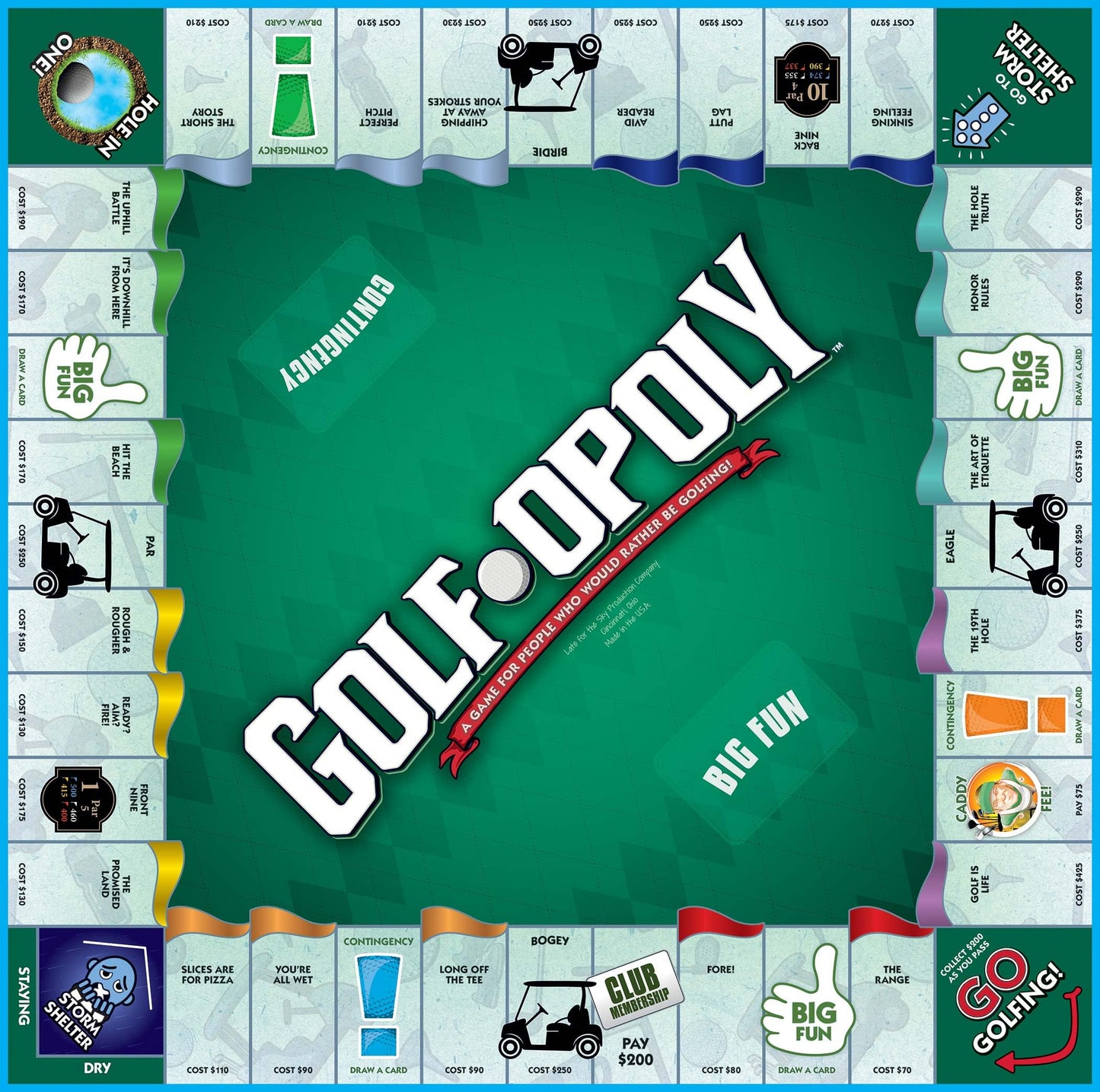 Outset Media Golf-Opoly Board Game - A Property Trading Game for People Who Would Rather Be Golfing! - for 2 to 6 Players Ages 8 and up