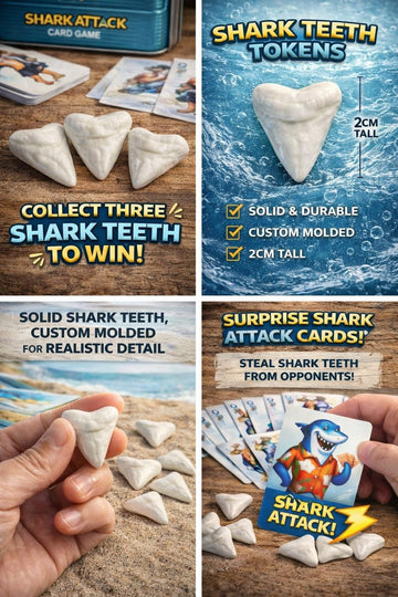 Ski House Games Shark Attack Card Game Beach Travel Family 2 to 6 Players