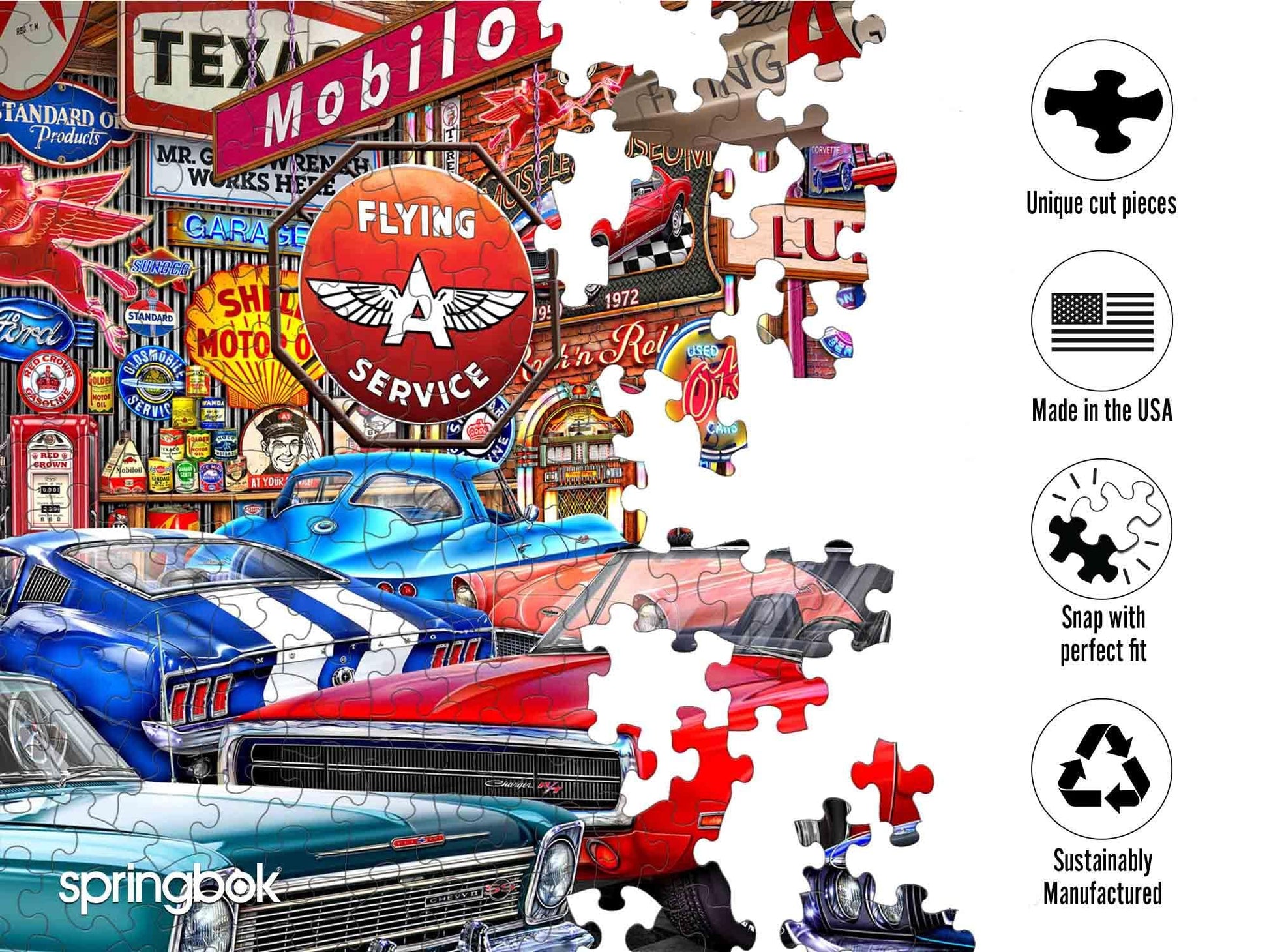 Springbok Muscle Car Museum 1000 Piece Jigsaw Puzzle for Adults