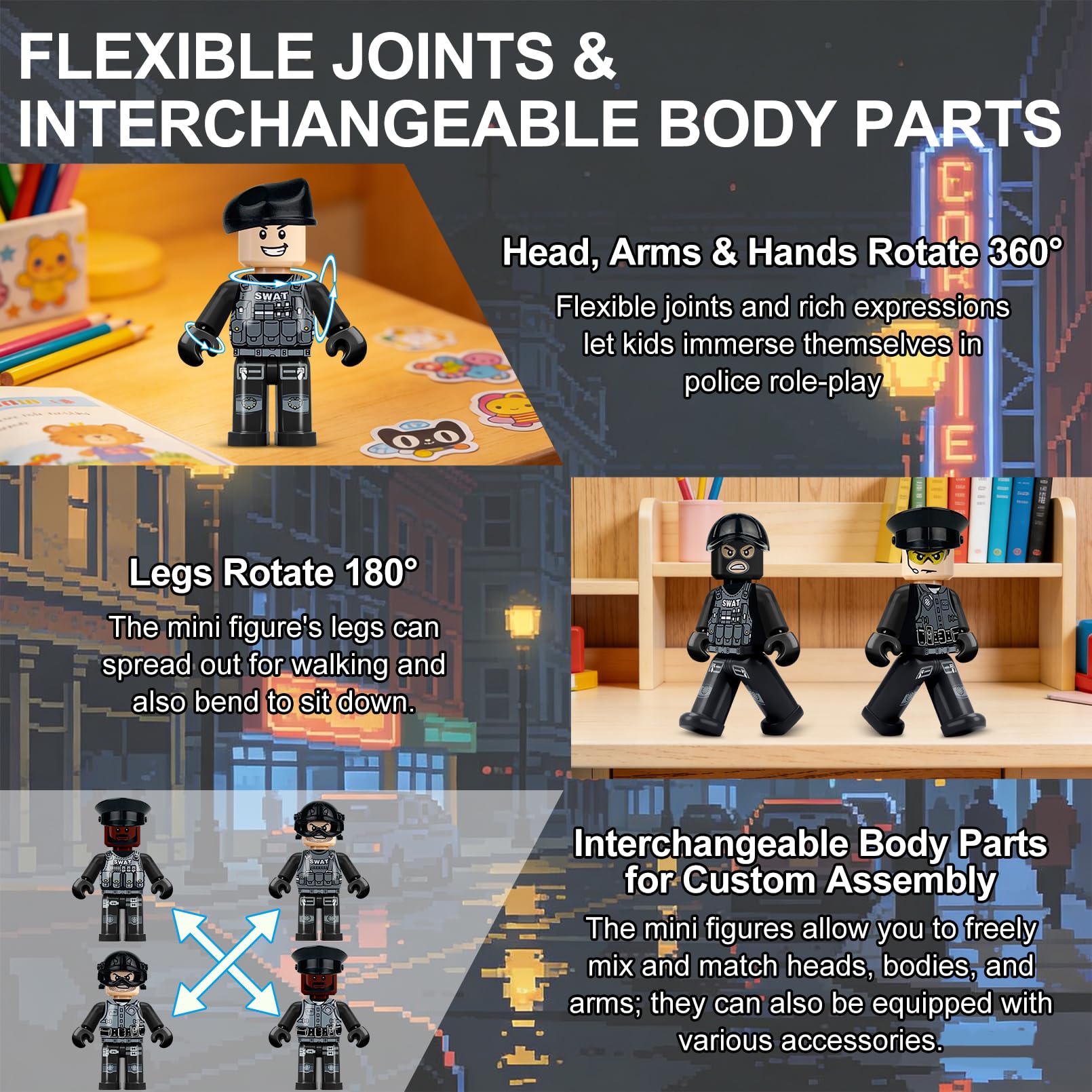 Military Minifigures Set, Mini Figures Toy, MINIFIG People Pack, Army Action Figures Building Blocks with SUV, Robotic Dogs, Kids Gift for Christmas