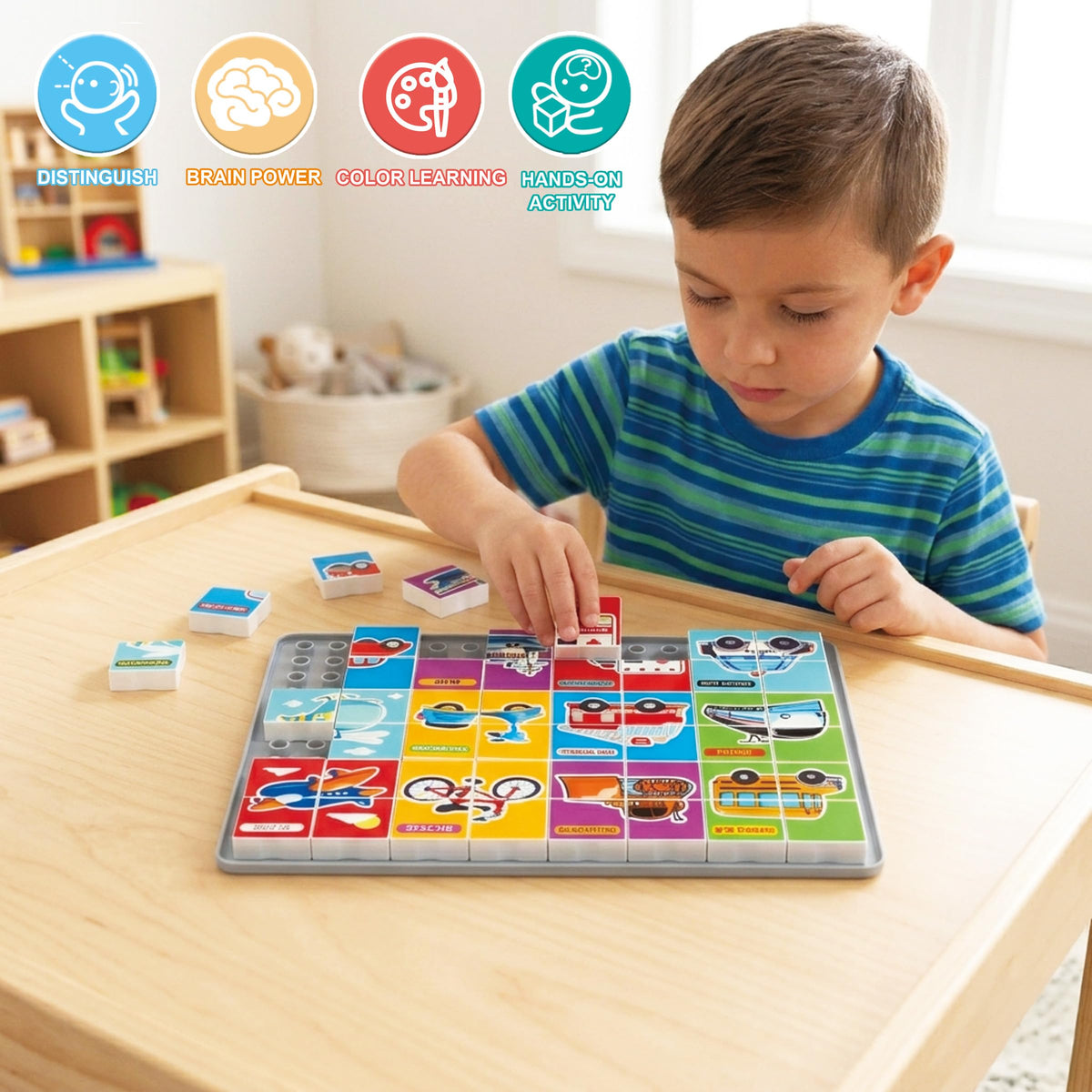 NorthStar Collection Puzzles Blocks for Toddlers 3 4 5 Year Old, Kids Learning Educational Montessori Toys Preschool Learning Puzzles for Toddlers 3-5