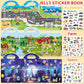 CREATIVETREES 6 Sets Reusable Sticker Book for Toddlers 3-6, Jelly Sticker Books for Toddler, Travel Sticker Activity Toys for Kids 3 4 5 6 Years Old