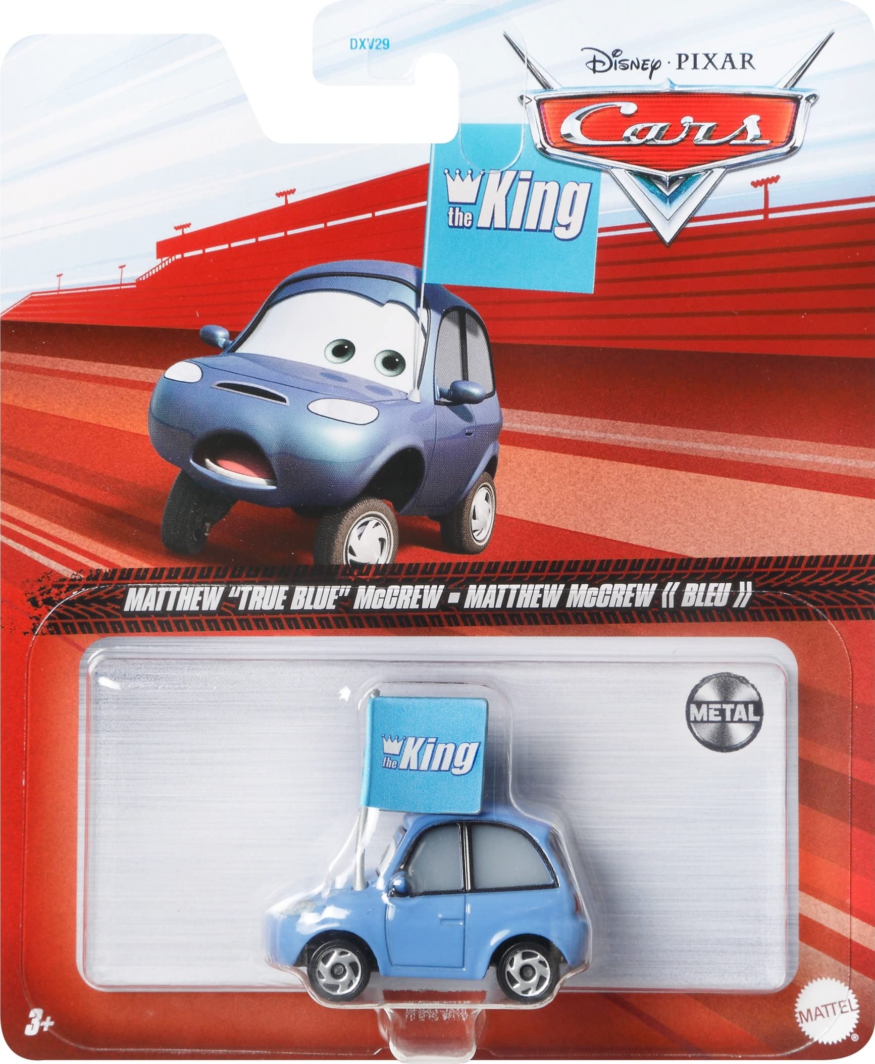 Disney Cars Toys Die-Cast Matthew True Blue Mccrew, 1:55 Scale Fan Favorite Character Vehicle for Racing and Storytelling Fun, Gift for Kids Ages 3
