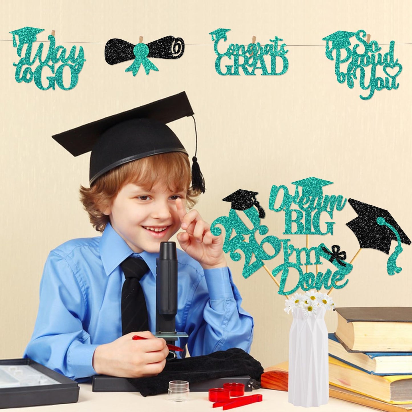 24Pcs Graduation Centerpieces for Tables: 2026 Graduation Centerpiece Sticks Class of 2026 Sticks for Grad Table Decorations Conngrats Decorations