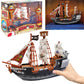 The Dreidel Company 10 inch Pirate Boat Detailed Pirate Ship Adventure Playset, Pirate Toy, Pirate Party Favor, Excellent for Children Ages 3+