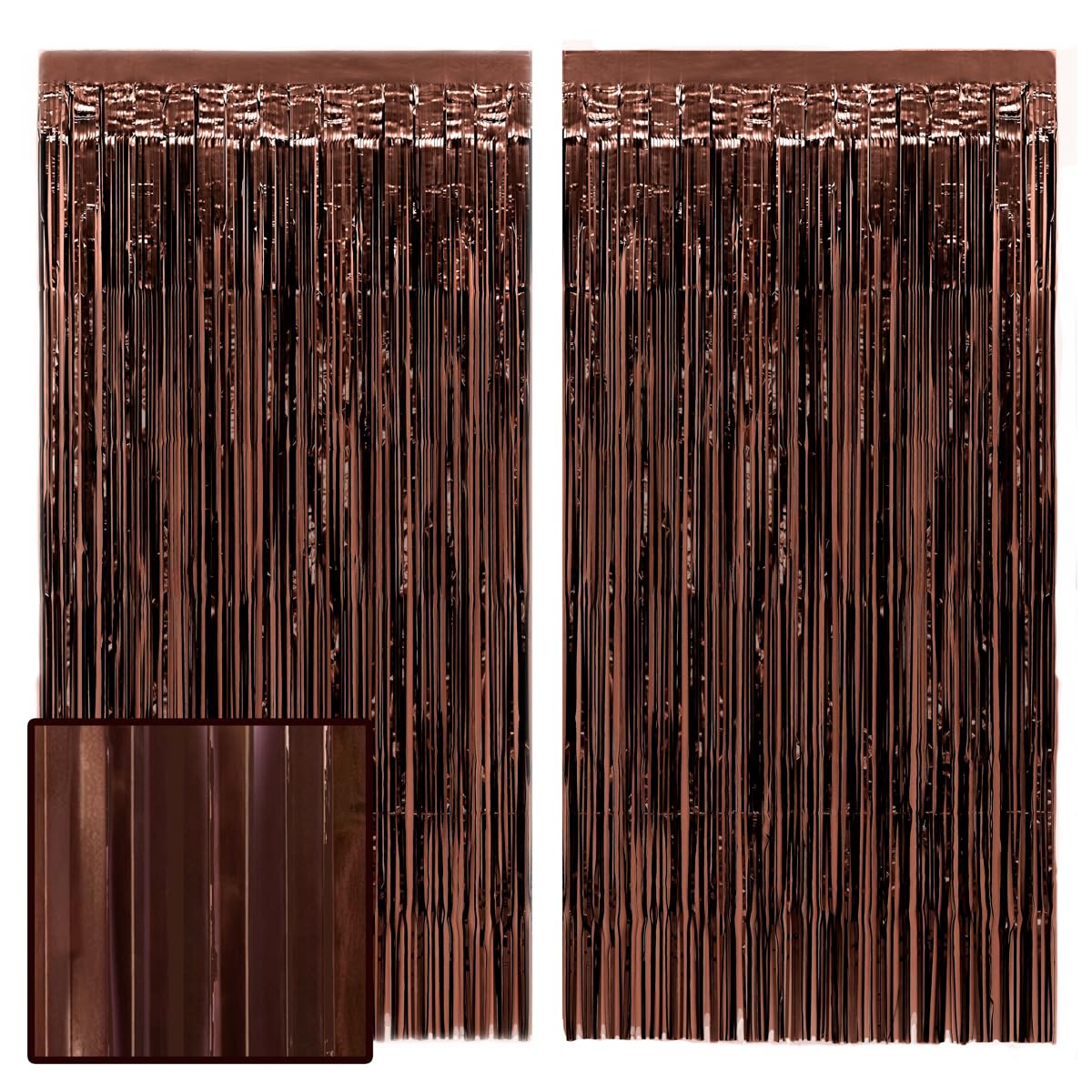 xo, Fetti 2pk Brown Party Curtain | Espresso Martini Fringe Birthday Decor