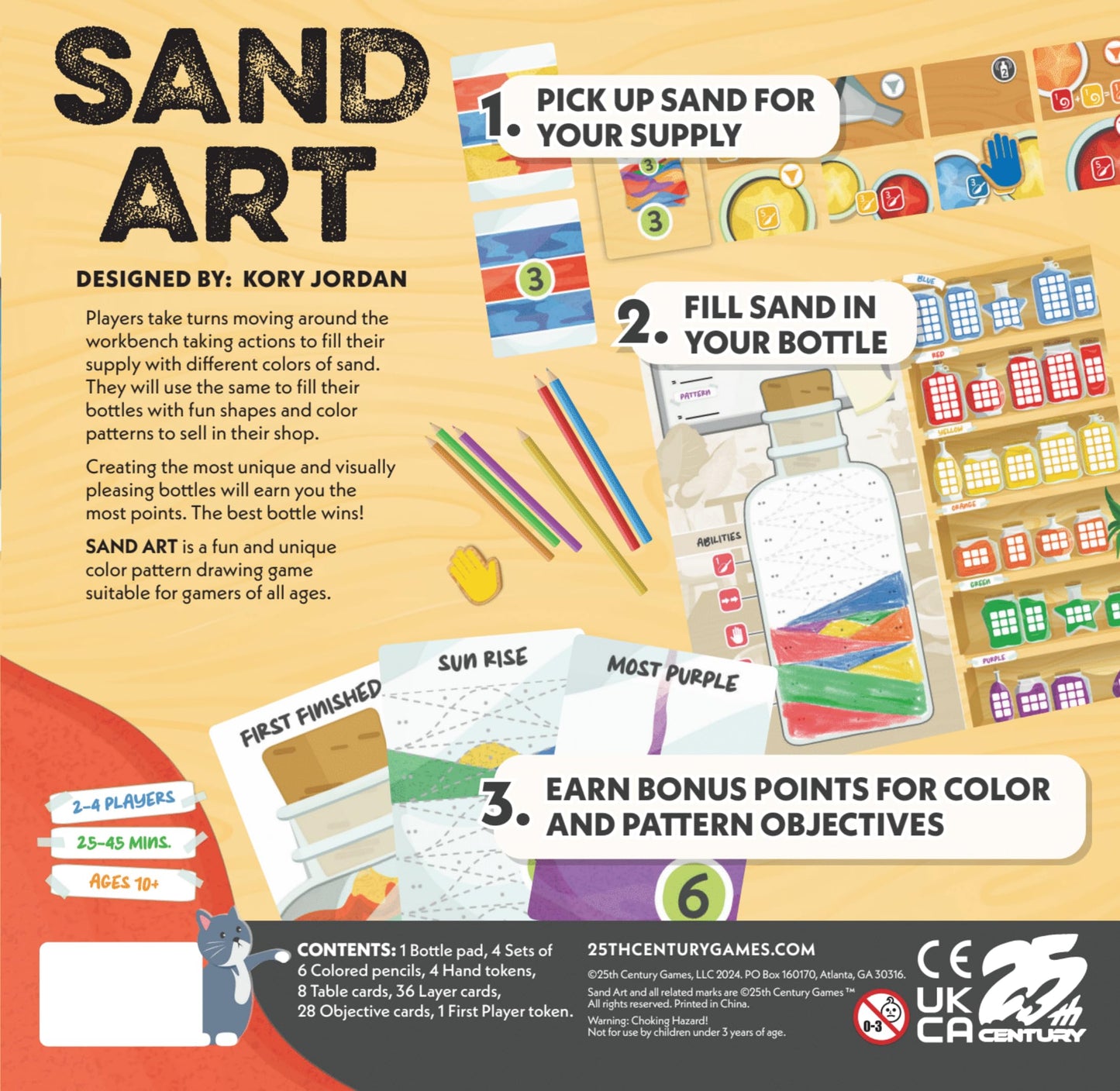 25th Century Games Sand Art - Color Pattern Drawing Strategy Game Ages 10+ | 2-4 Players | 25-45 Min Playtime