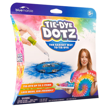 Blue Marble Tie-Dye Dotz 10-Piece Set - Make Vibrant, Colorful Tie Dye Designs with Dotz, Dropper, and Gloves - Fun and Easy Craft Kit for Kids
