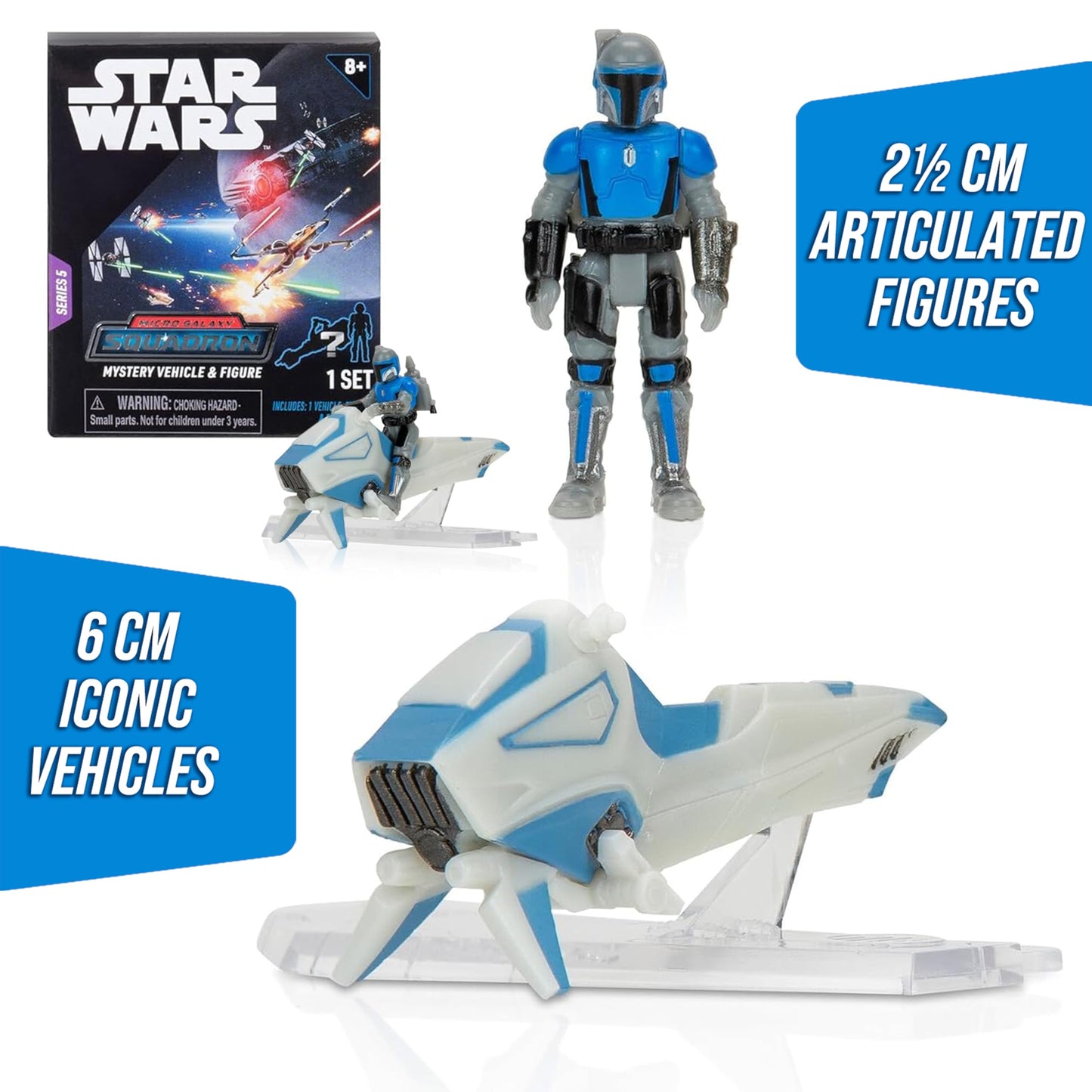 STAR WARS Micro Galaxy Squadron Series 5 (3 Pack) Mystery Blind Box - Get Three 2.5" Vehicle or 1" Mini Figure - Officially Licensed - Authentic