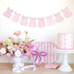 Pink Gingham Baby Dress Bodysuit Banner,Bow Gender Reveal Baby Shower Decor