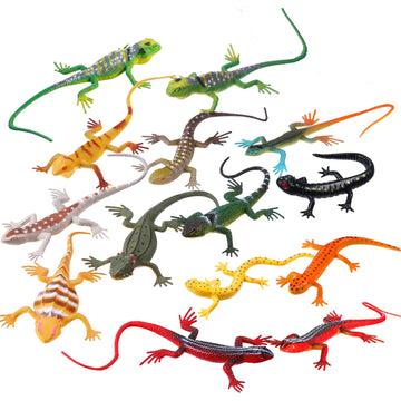 Gejoy 24 Piece Plastic Lizards for Kids Colorful Plastic Artificial Lizard Toys Action Figure Educational Toys for Kids Adults Gifts, 12 Designs