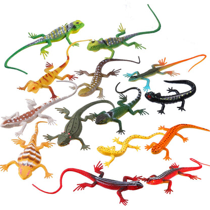 Gejoy 24 Piece Plastic Lizards for Kids Colorful Plastic Artificial Lizard Toys Action Figure Educational Toys for Kids Adults Gifts, 12 Designs
