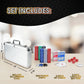 Gamie Poker Set in Aluminum Case, Casino Poker chip Kit with 300 Chips, 2 Decks of Playing Cards, 5 Dice, and 1 Deluxe Case, Fun Game Night Supplies