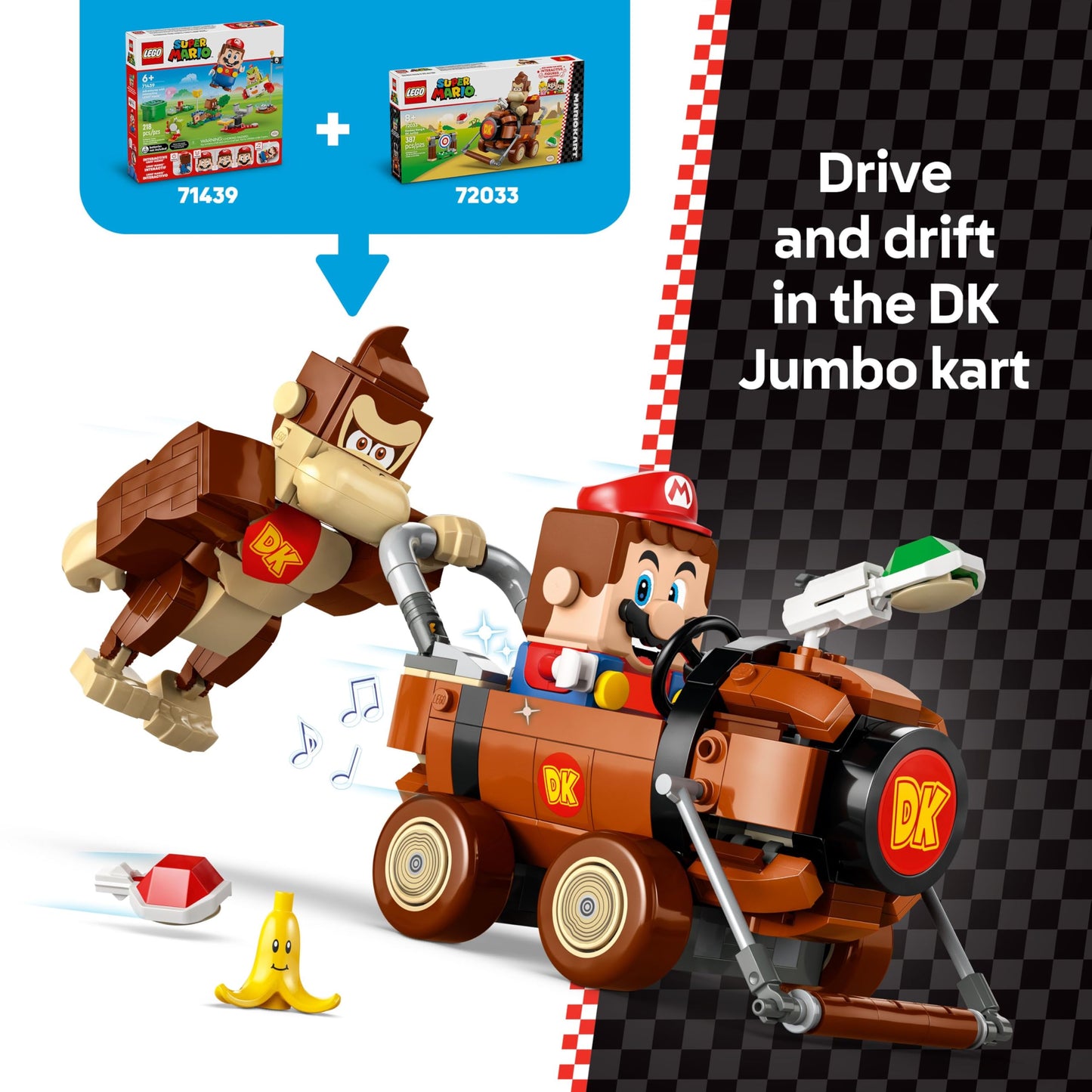 LEGO Super Mario: Mario Kart Donkey Kong & DK Jumbo - Collectible Toy Building Set for Kids, Boys and Girls, Ages 8+ - Nintendo Donkey Kong Toy for