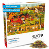 Buffalo Games - Blackbirds Roost at Mill Creek - Charles Wysocki - 500 Piece Autumn Jigsaw Puzzle for Adults - Fall Harvest Americana Scene - Cozy