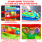2-in-1 Rolling Ball & Car Ramp Race Track for Toddlers, Hammer Ball Drop Toy for Boys & Girls, Interactive Playset w/Sensor Lights - Montessori STEM