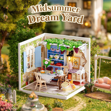 ROBOTIME Super Creator Kits, Miniature House Kit, DIY Plastic House Building Toy Set with LED, Tiny Garden Making Kit Model Craft Hobby Unique Gift