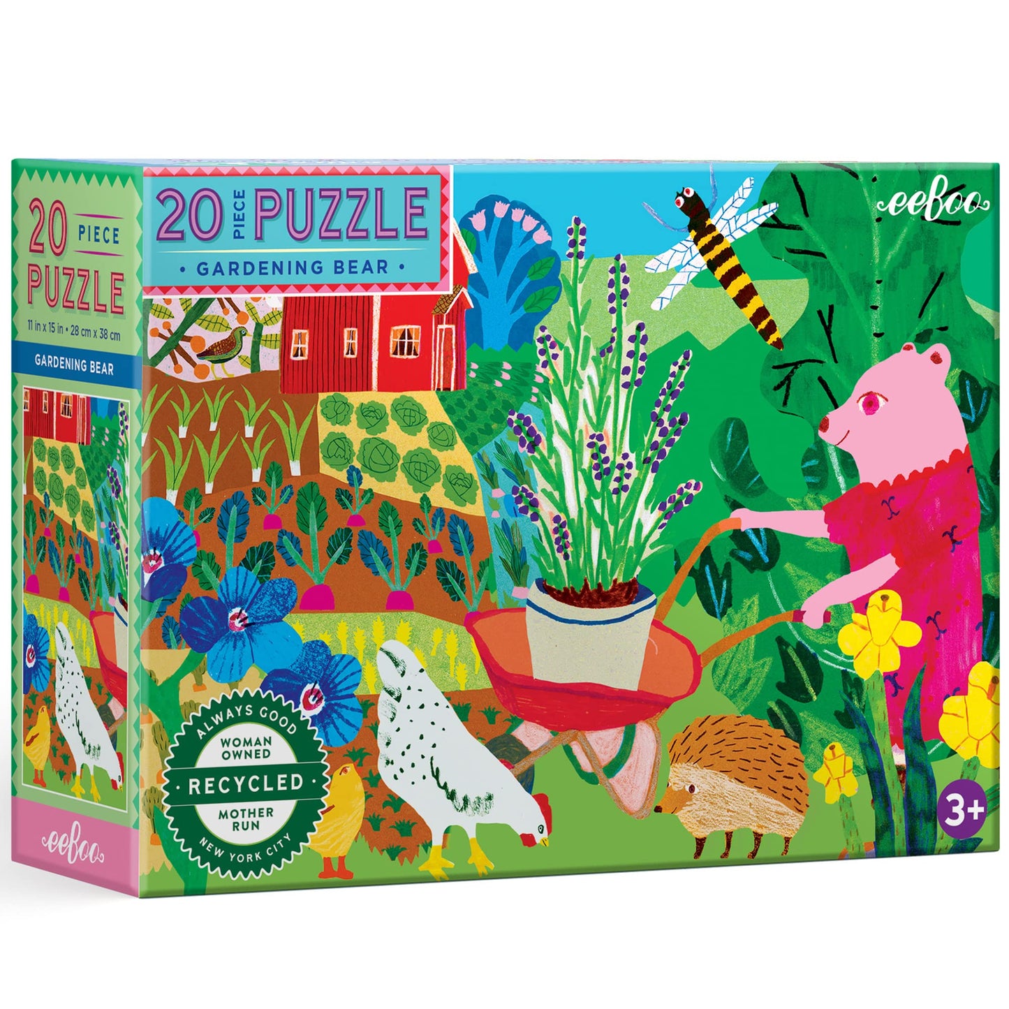 eeBoo Gardening Bear 20 Piece Jigsaw Puzzle/Ages 3+