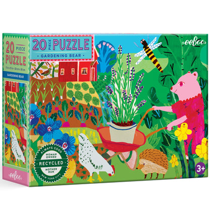 eeBoo Gardening Bear 20 Piece Jigsaw Puzzle/Ages 3+