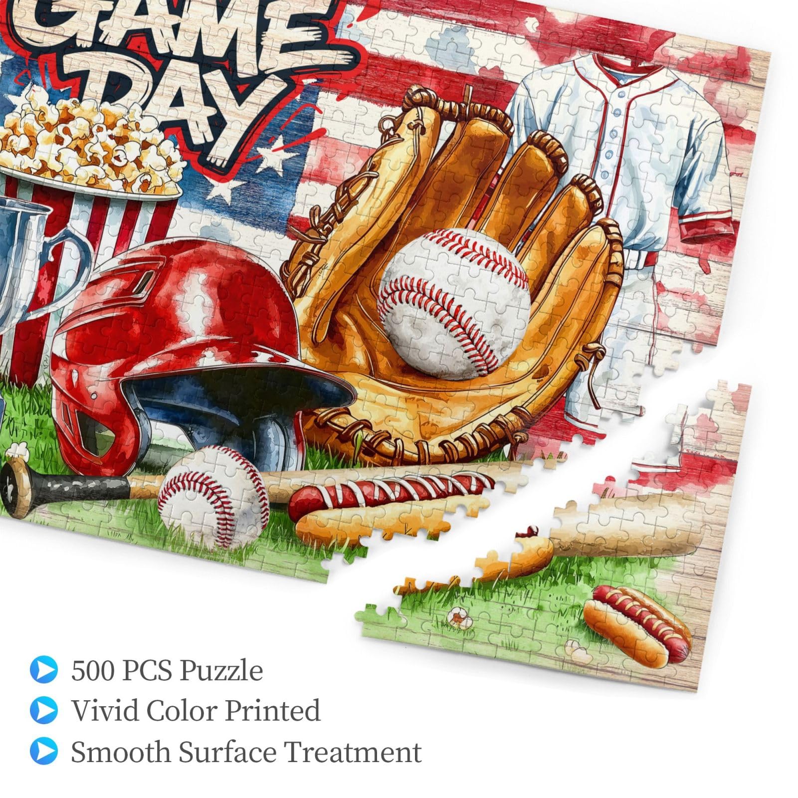 Baseball Puzzles for Adults 500 Pieces Sports Puzzles 500 Pieces for Adults Baseball Jigsaw Puzzle Challenging Game Toys Impossible Puzzle Family
