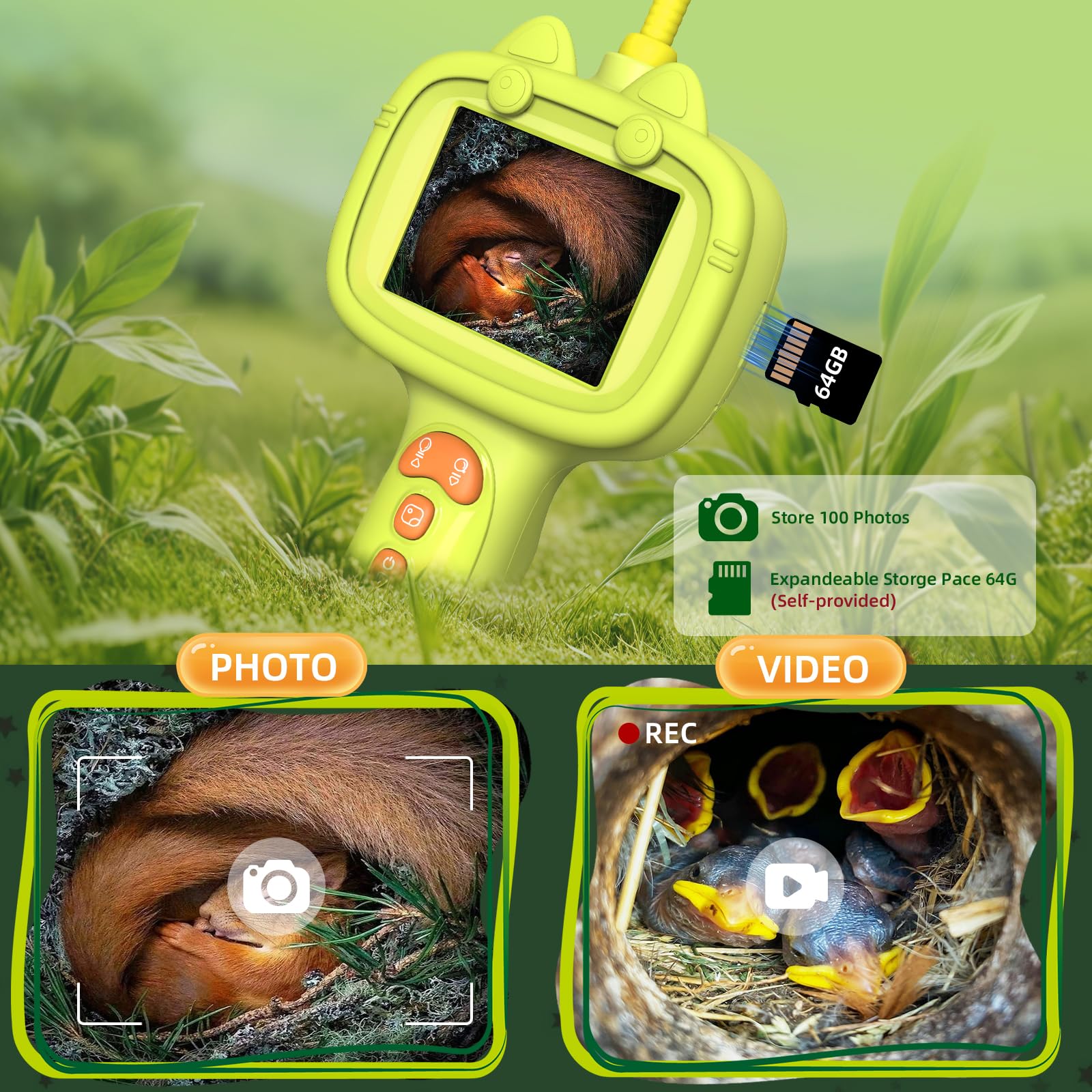 Kids Borescope Camera, STEM Learning Toy for 3+ Years Old Boys Girls