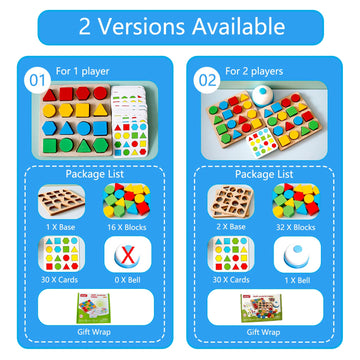 Shape Matching Game Color Sensory Educational Toy, Geometric Shape Quick Matching Board Game Montessori Learning Toys for Toddlers Kids Boys Girls