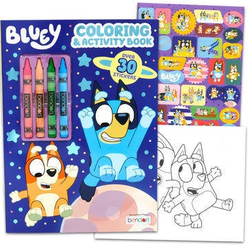 Bluey Coloring and Activity Book Set - Bundle with Activity Pages, Games, Puzzles, Stickers, More | Bluey Coloring Book for Kids, Boys, Girls 4-8