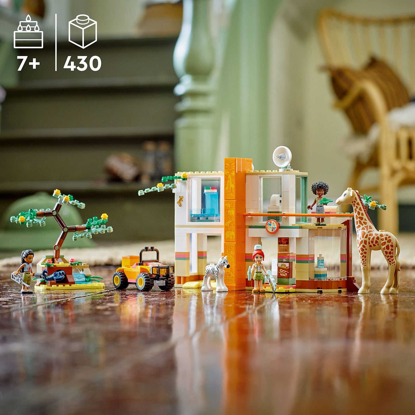 LEGO Friends Mia's Wildlife Rescue Toy 41717 with Zebra and Giraffe Safari Animal Figures Plus 3 Mini Dolls, Birthday Gift Idea for Kids, Girls & Boys