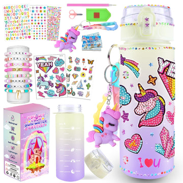 Sanilinwild Water Bottle Decorating Kit for Girls/Friendship Bracelet - Craft Your Own, Ages 4-10, Art & Crafts Gift for Birthday Christmas