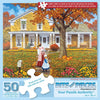Bits and Pieces 50 Piece Puzzles for Adults - Helping Hands - 50 Extra Large Pieces 15" x 19" Jigsaw Puzzles, Fall Leaves Mother Daughter Autumn, No 2