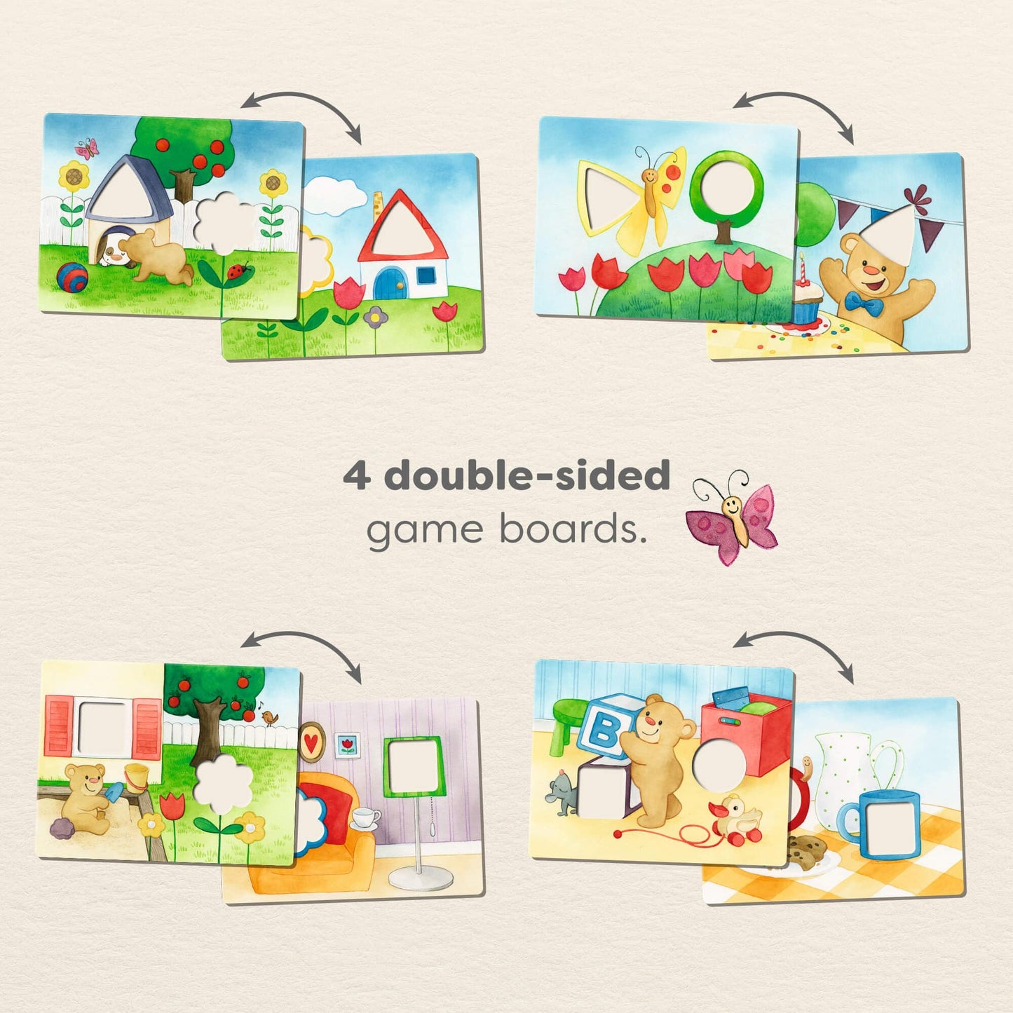 HABA My Very First Games - Teddy’s Colors & Shapes Educational Games & Toddler Activities with Wooden Pieces for Learning Colors, Shapes & Turn-Taking