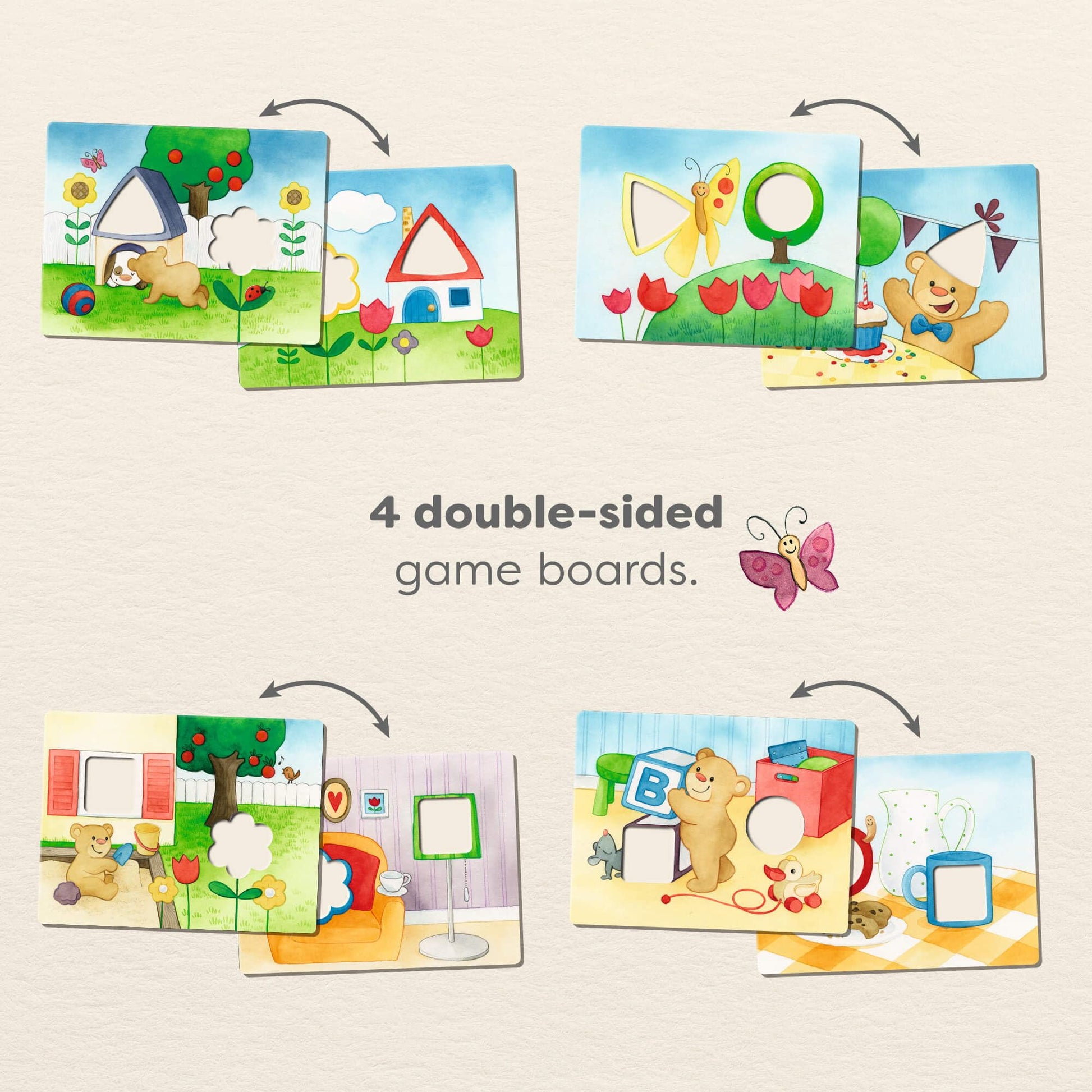 HABA My Very First Games - Teddy’s Colors & Shapes Educational Games & Toddler Activities with Wooden Pieces for Learning Colors, Shapes & Turn-Taking