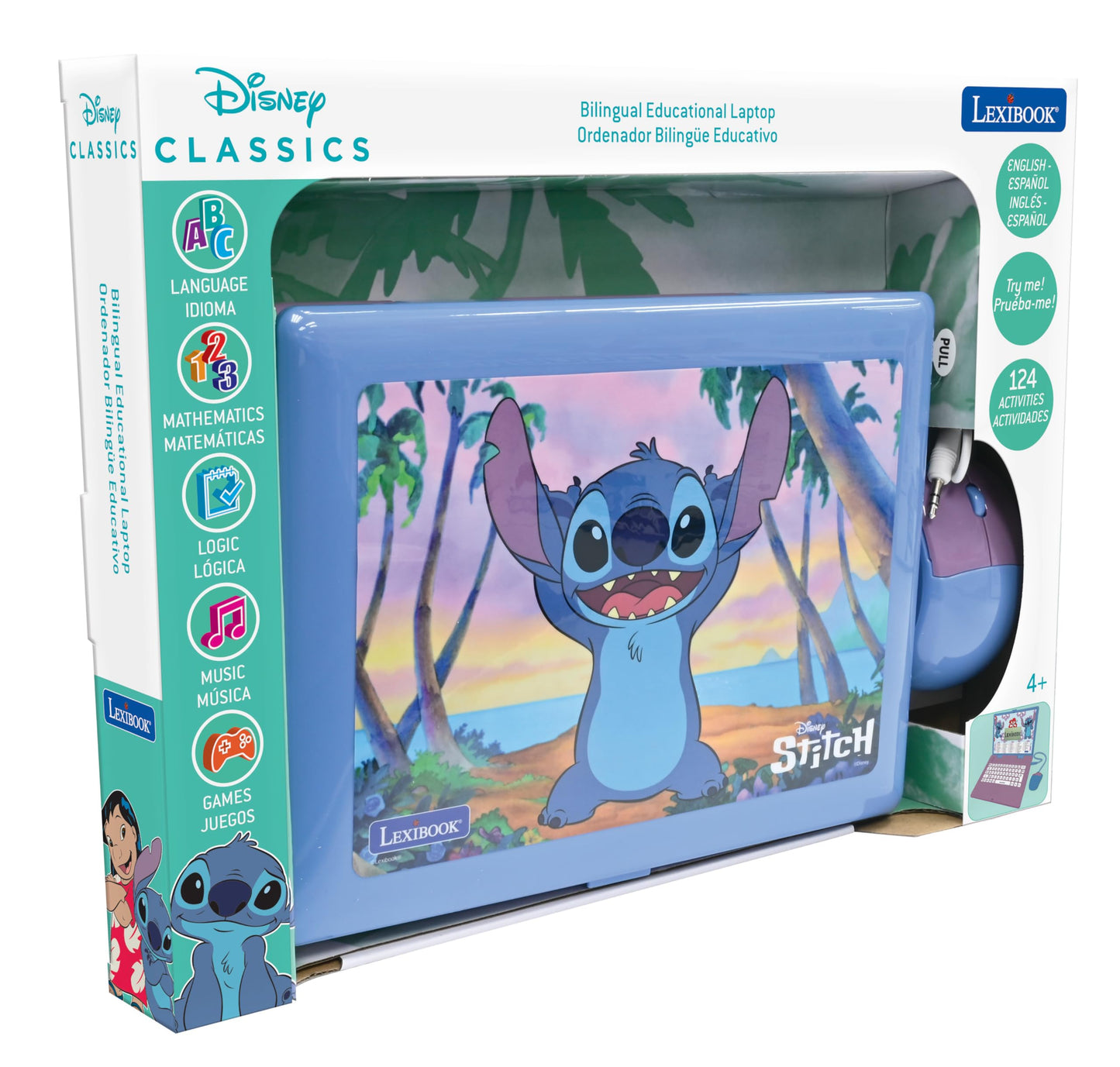 Lexibook, Disney Stitch Educational Laptop for Kids, JC598Di2