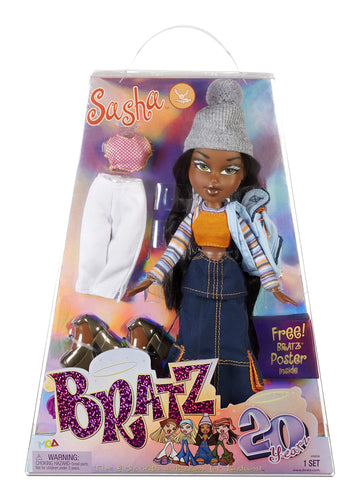 Bratz 20 Yearz Special Anniversary Edition Original Fashion Doll Sasha with Accessories and Holographic Poster | Collectible Doll | for Collector